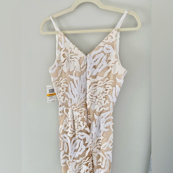 Dress The Population Sharon Gown Small White Sequins Mermaid Dress - Picture 8 of 15